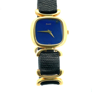 18K Lapis Piaget Stirrup Strap Bracelet Watch