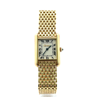 18K Cartier Tank Quartz Paris Bracelet Watch