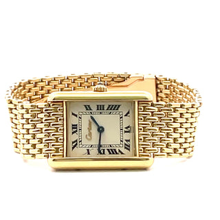 18K Cartier Tank Quartz Paris Bracelet Watch