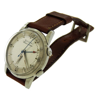 Vintage Steel Bulova Wrist Alarm