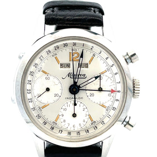 Stainless Steel Triple Date Calendar Chronograph