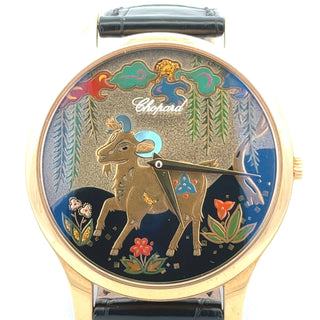 18K Rose Chopard 'Aries' Automatic Wristwatch