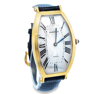 18K Cartier Ltd.Ed. Curved Tonneau Wristwatch, Circa 1980