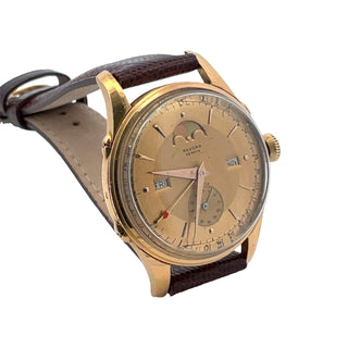 18K Pink Record Datofix Triple Date Calendar, Circa 1950