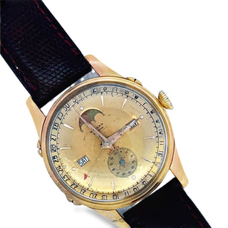 18K Pink Record Datofix Triple Date Calendar, Circa 1950