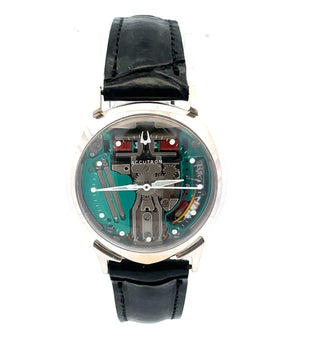 14K White Gold Buloba Accutron 210 Spaceview, 1960