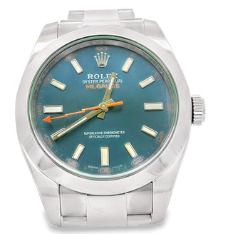 Stainless Steel Rolex Milgauss Blue Dial, B&P
