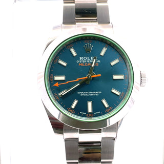 Stainless Steel Rolex Milgauss Blue Dial, B&P