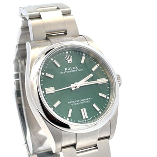 Stainless Steel Rolex Ref. 126200, Billiard Green Dial B&P