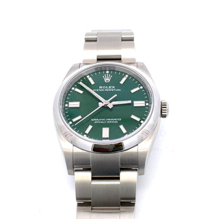 Stainless Steel Rolex Ref. 126200, Billiard Green Dial B&P