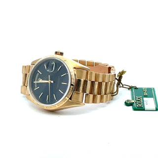 18K Rolex President Ref. 18078, Black Dial, Bark Texture Bracelet