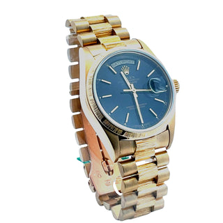 18K Rolex President Ref. 18078, Black Dial, Bark Texture Bracelet