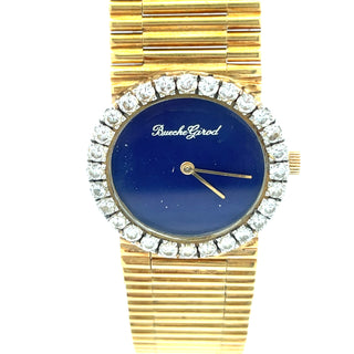Vintage 18K Diamond Lapis Women's Wristwatch