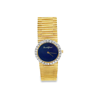 Vintage 18K Diamond Lapis Women's Wristwatch