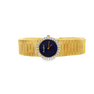 Vintage 18K Diamond Lapis Women's Wristwatch