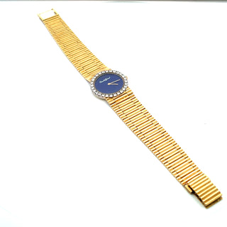Vintage 18K Diamond Lapis Women's Wristwatch