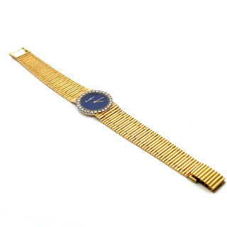 Vintage 18K Diamond Lapis Women's Wristwatch