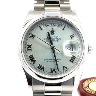 Platinum Rolex Day-Date 'Glacier' Ref. 118206 Wristwatch