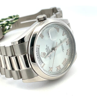 Platinum Rolex Day-Date 'Glacier' Ref. 118206 Wristwatch