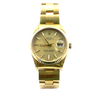 Vintage 18K Rolex Oyster Date Wristwatch, Certificate