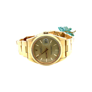 Vintage 18K Rolex Oyster Date Wristwatch, Certificate