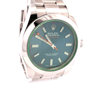 Stainless Steel Rolex Blue Dial Milgauss Wristwatch, Complete