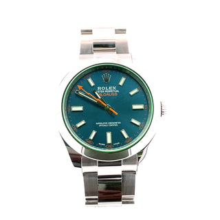 Stainless Steel Rolex Blue Dial Milgauss Wristwatch, Complete