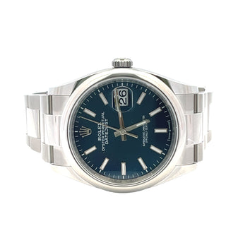 Stainless Steel Rolex Datejust 36 Blue Dial, Complete