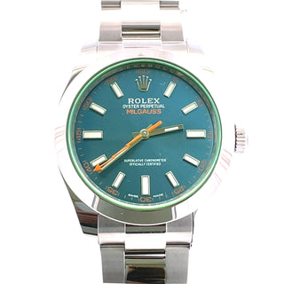 Stainless Steel Rolex Milgauss Blue Dial, B&P
