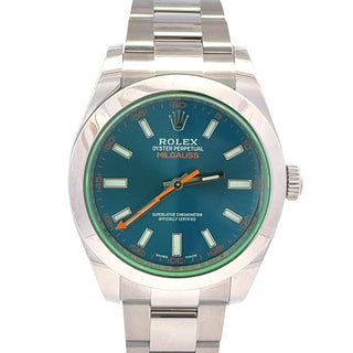 Stainless Steel Rolex Milgauss Blue Dial, B&P
