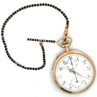 JE Caldwell 14K Split Chronograph Pocket Watch