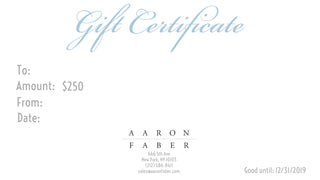 $250 Gift Certificate