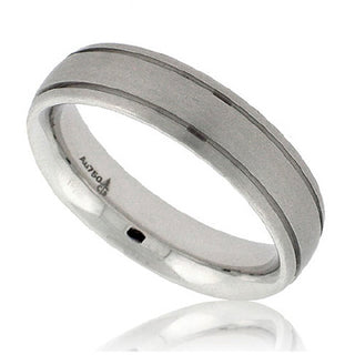 Christian Bauer: 18K White Gold Mens Band