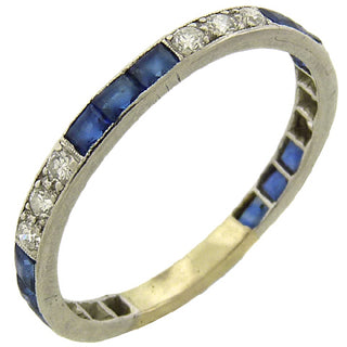 Sapphire Diamond Eternity Band