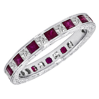 Ruby and Diamond Eternity Band
