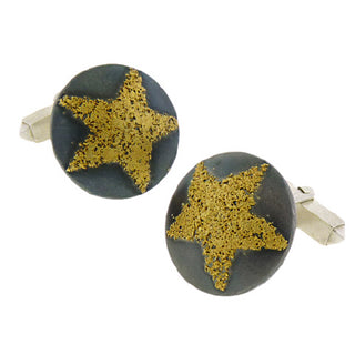 Sterling and 24K Star Cufflinks