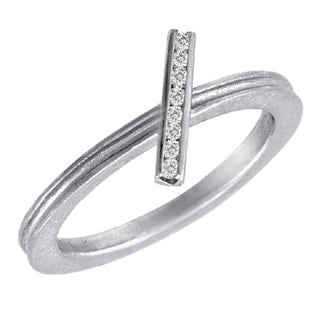 Platinum Diamond Diagonal Ring