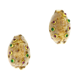 Gem-Set Shell Earrings