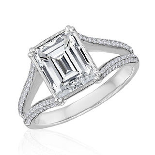 Diamond Micropave Mounting Emerald Cut