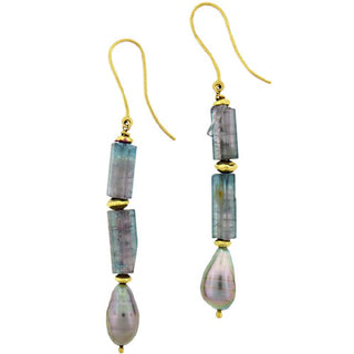Tourmaline and Pearl Earrings