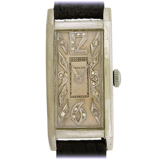 Platinum Deco Hamilton Dress Watch