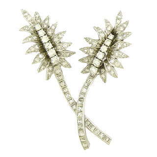 Diamond Palm Leaf Brooch