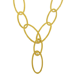 18K Gold Oval Link Necklace