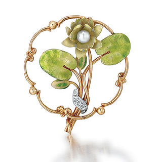 American Art Nouveau Lilypad Pin