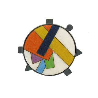Enamel and Sterling Geometric Pin