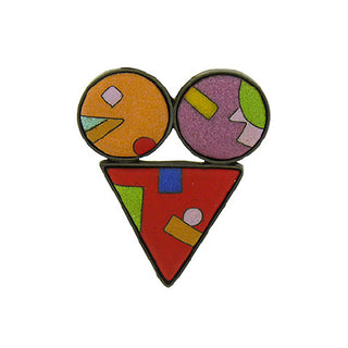 Geometric Enamel Brooch