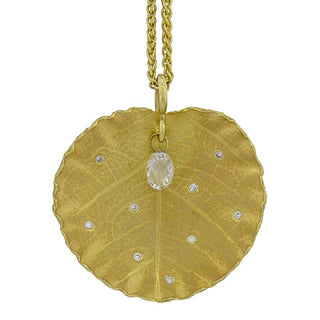 Lotus Diamond Briolette Pendant