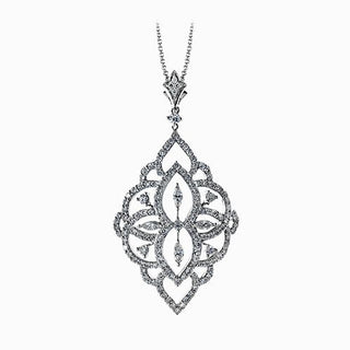 SimonG: Diamond Filigree Pendant Necklace