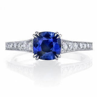 Omi Prive: Cushion-Cut Sapphire Ring
