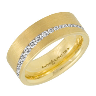 Christian Bauer: 18K Gold and Diamond Wave Band